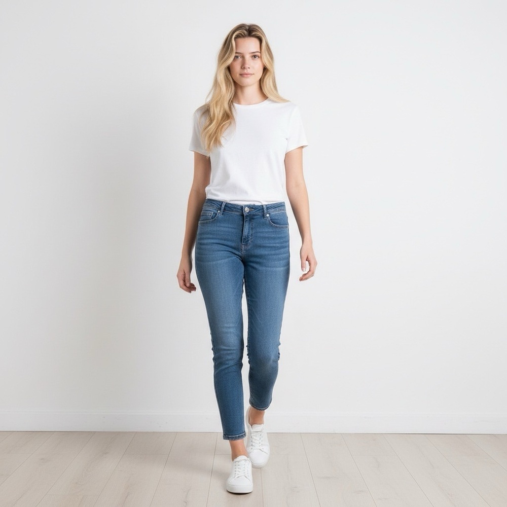 Banana Republic High Rise Straight Distressed Crop Jeans